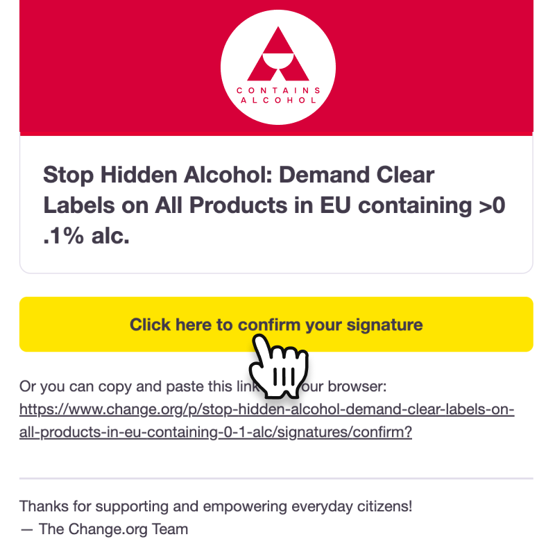 Confirm by clicking the link in your email so your vote is counted